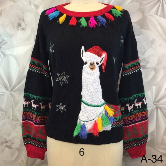 Womens Ugly Christmas Llama Sweater 